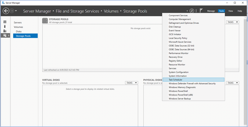Use Windows Task Scheduler to create a task - Screen 1