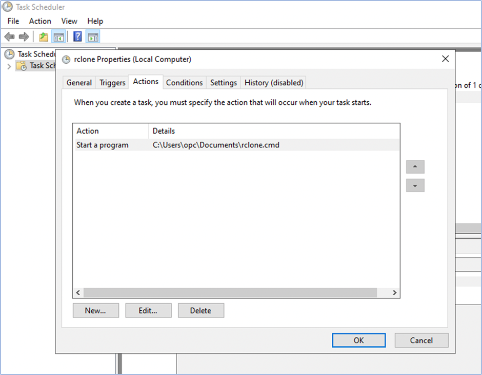 Use Windows Task Scheduler to create a task - Screen 4