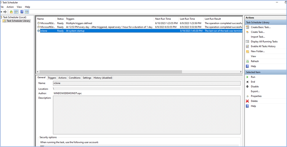 Use Windows Task Scheduler to create a task - Screen 5