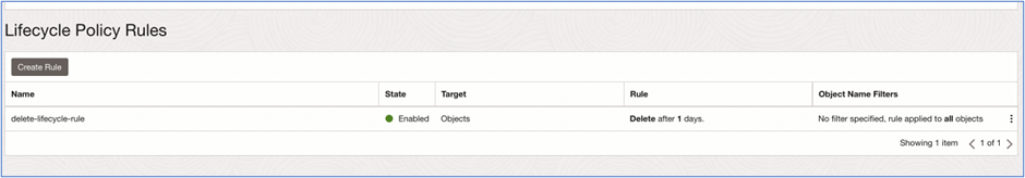 Life Cycle Policy to Purge Object Storage