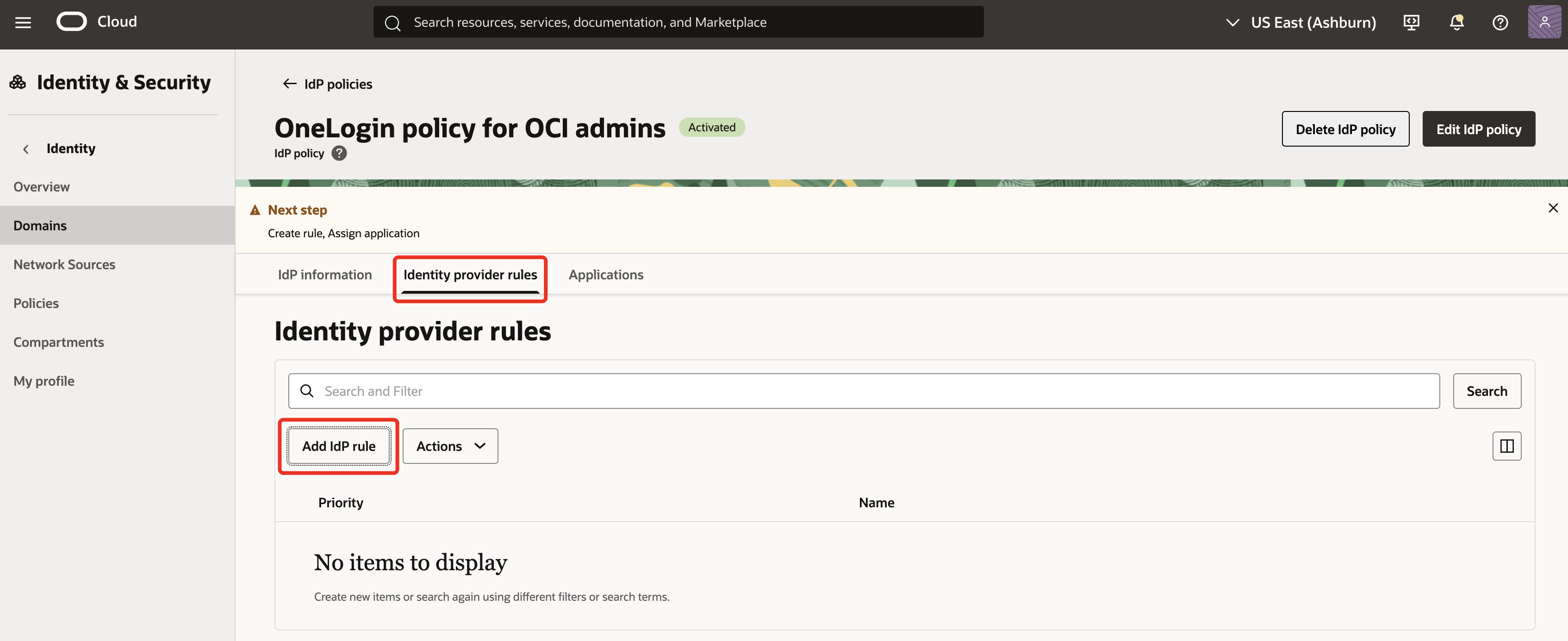 OCIIAMOneLogin_OCI_Console_12