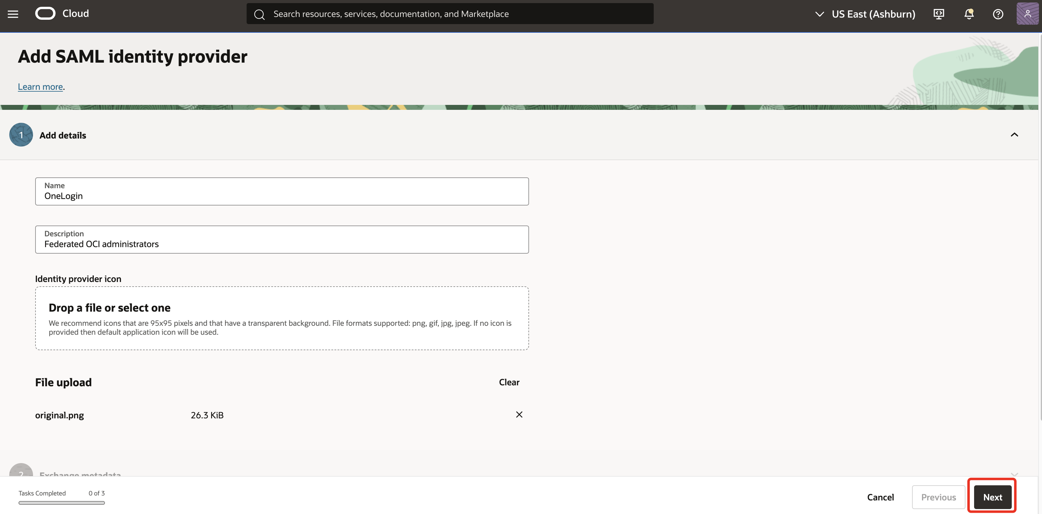 OCIIAMOneLogin_OCI_Console_5