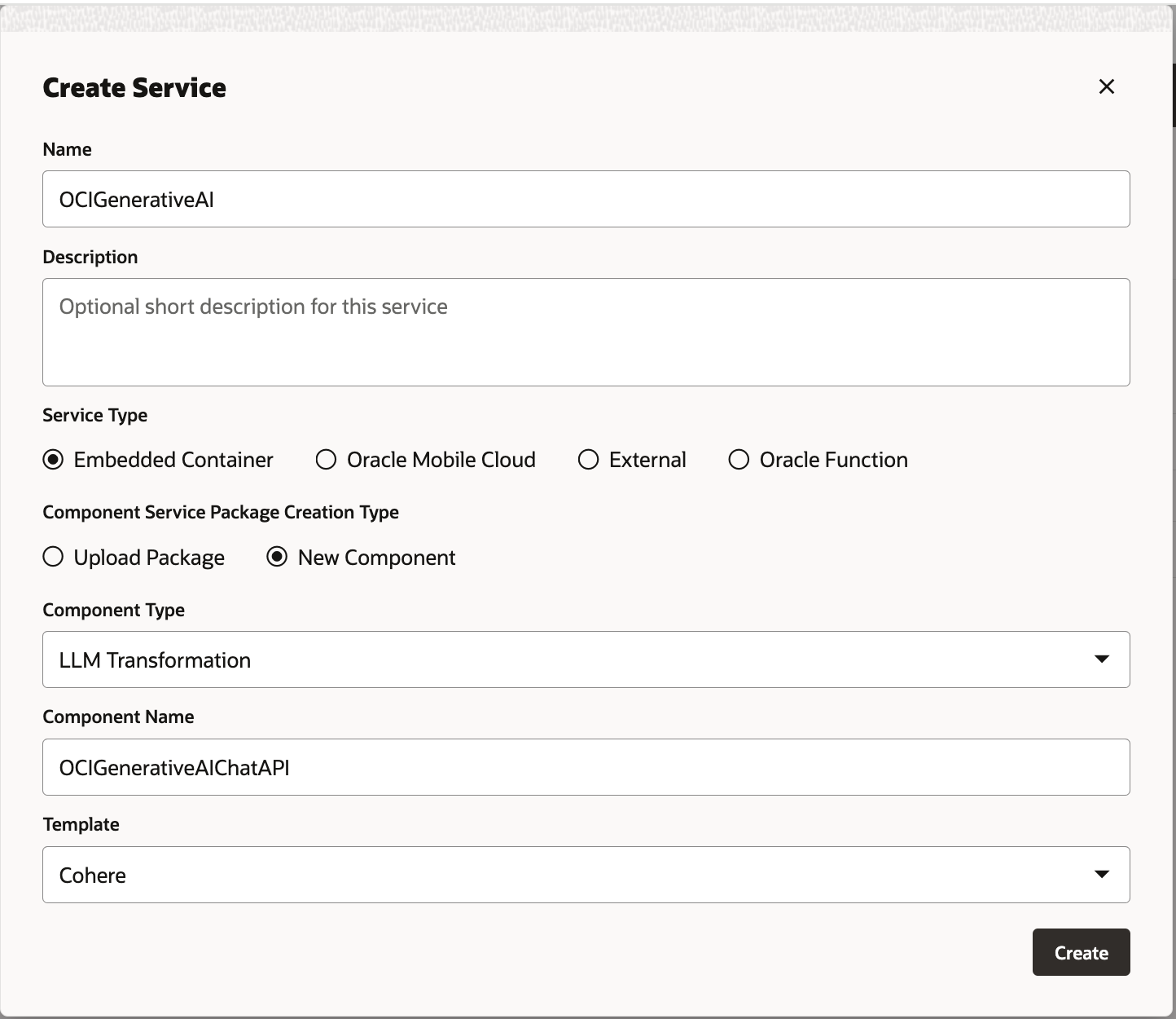 ODA OCI Generative AI Transformation Handlers