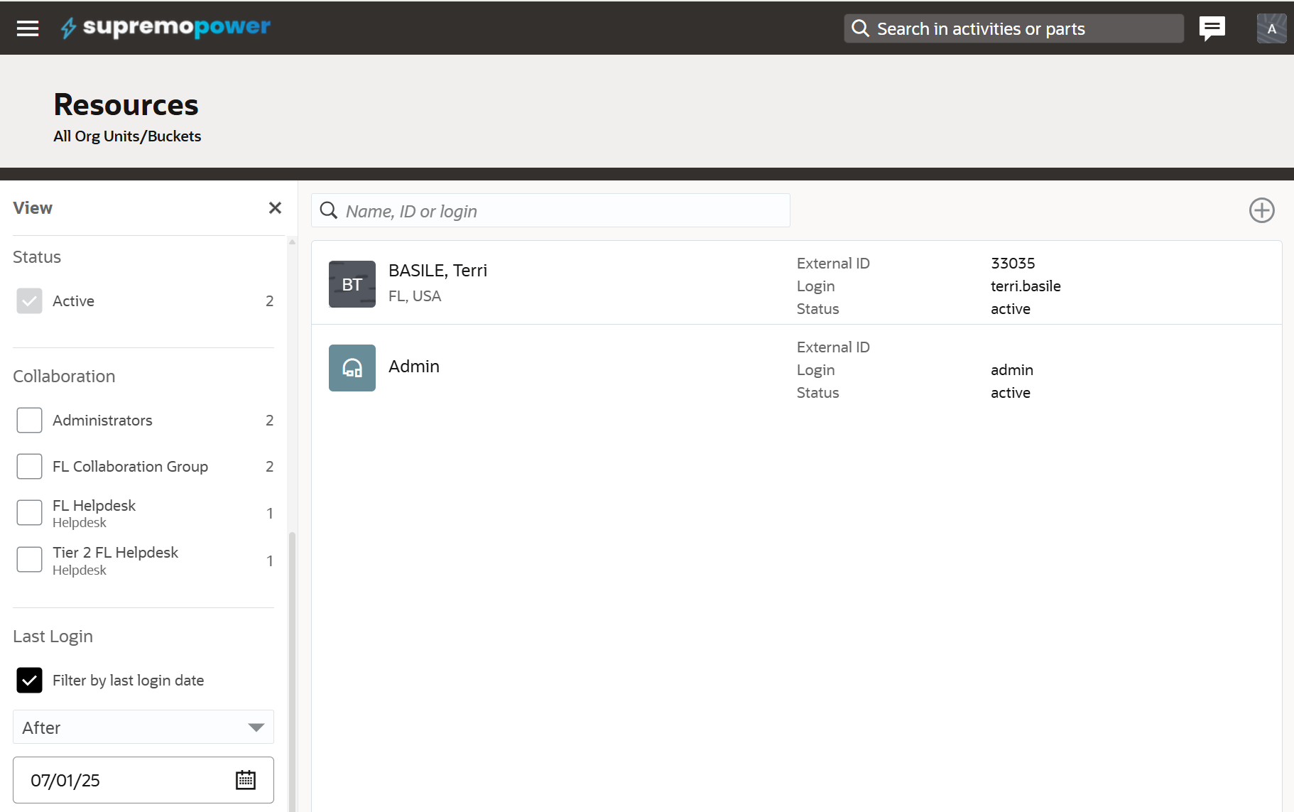 OFS - Filtering Active Users