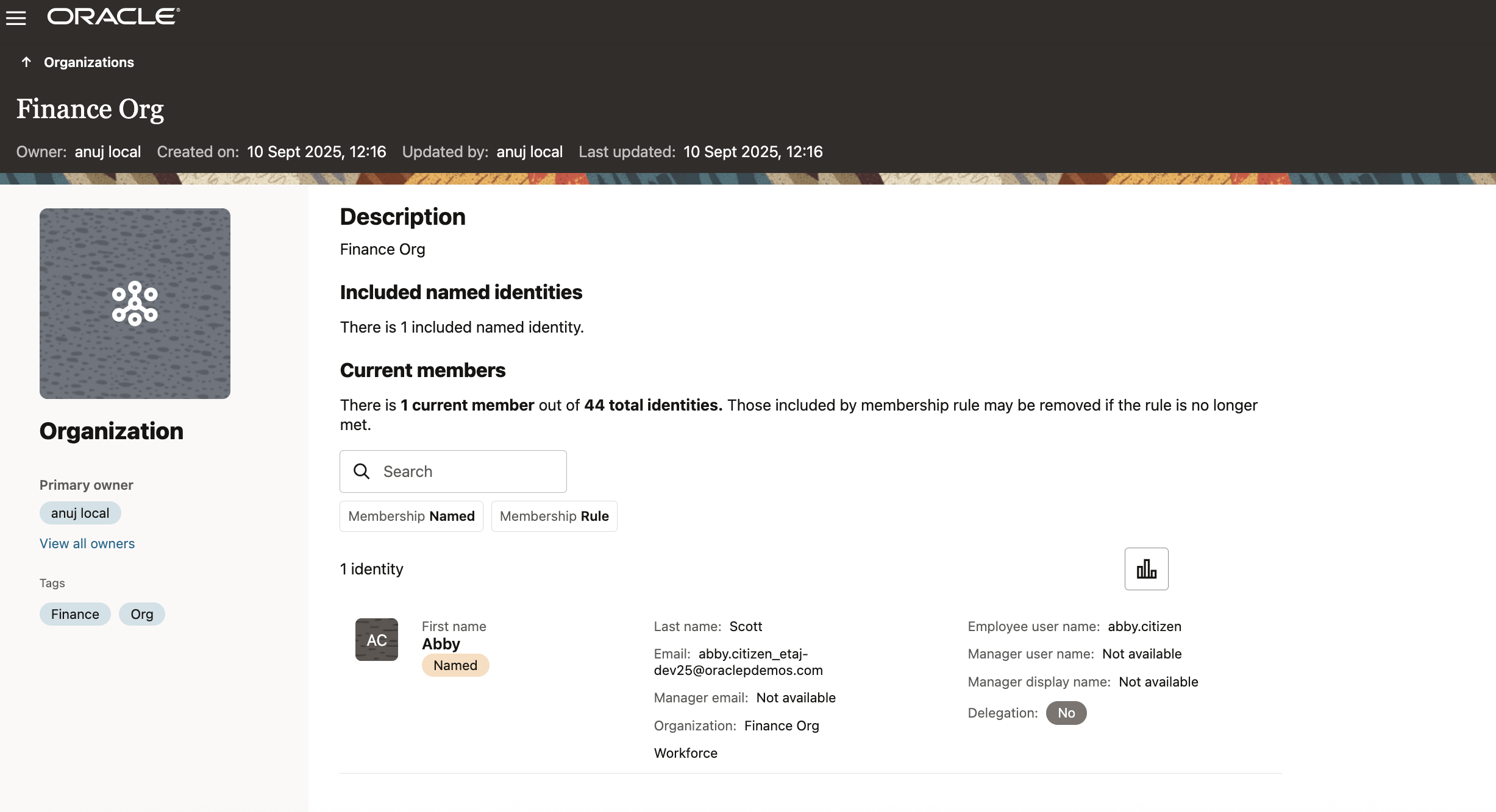 Organization - Finance