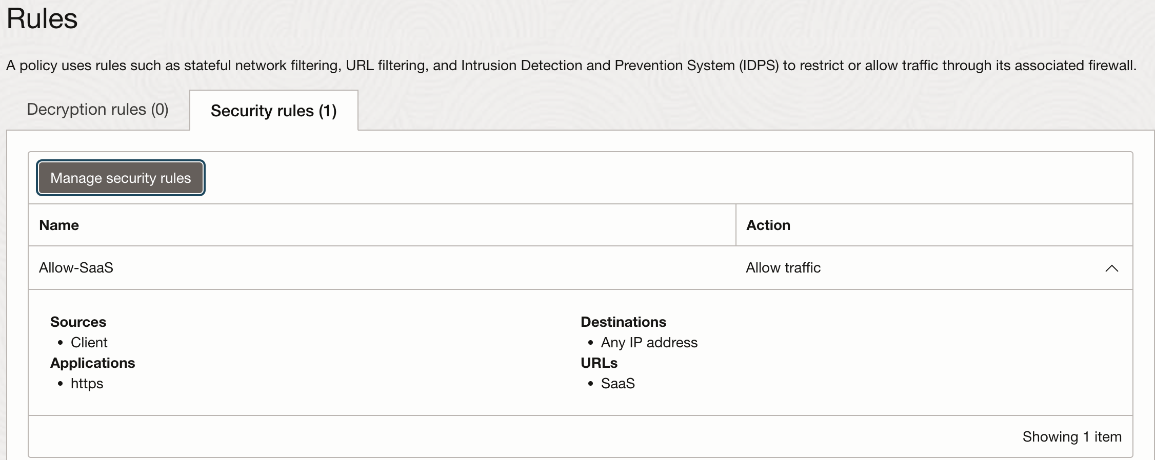 Network Policy Configuration