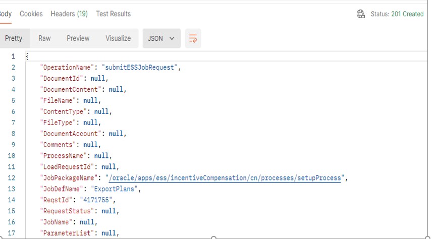 REST API Export Output