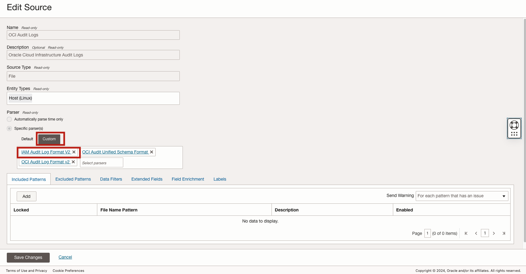 Logging Analytics Customize Log Source to Add Custom Log Parser