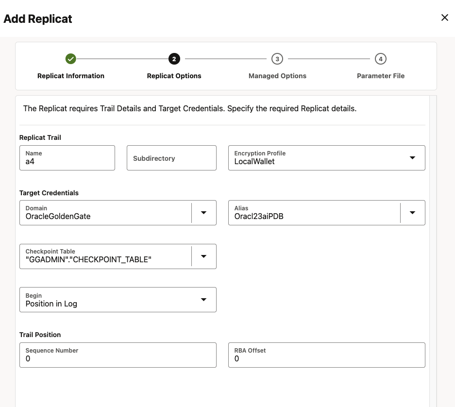 Add replicat details