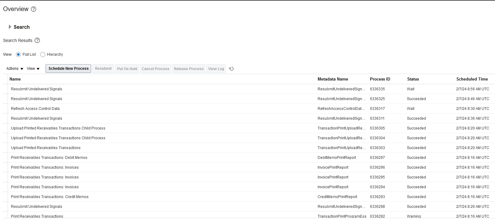 Print Receivables Screen
