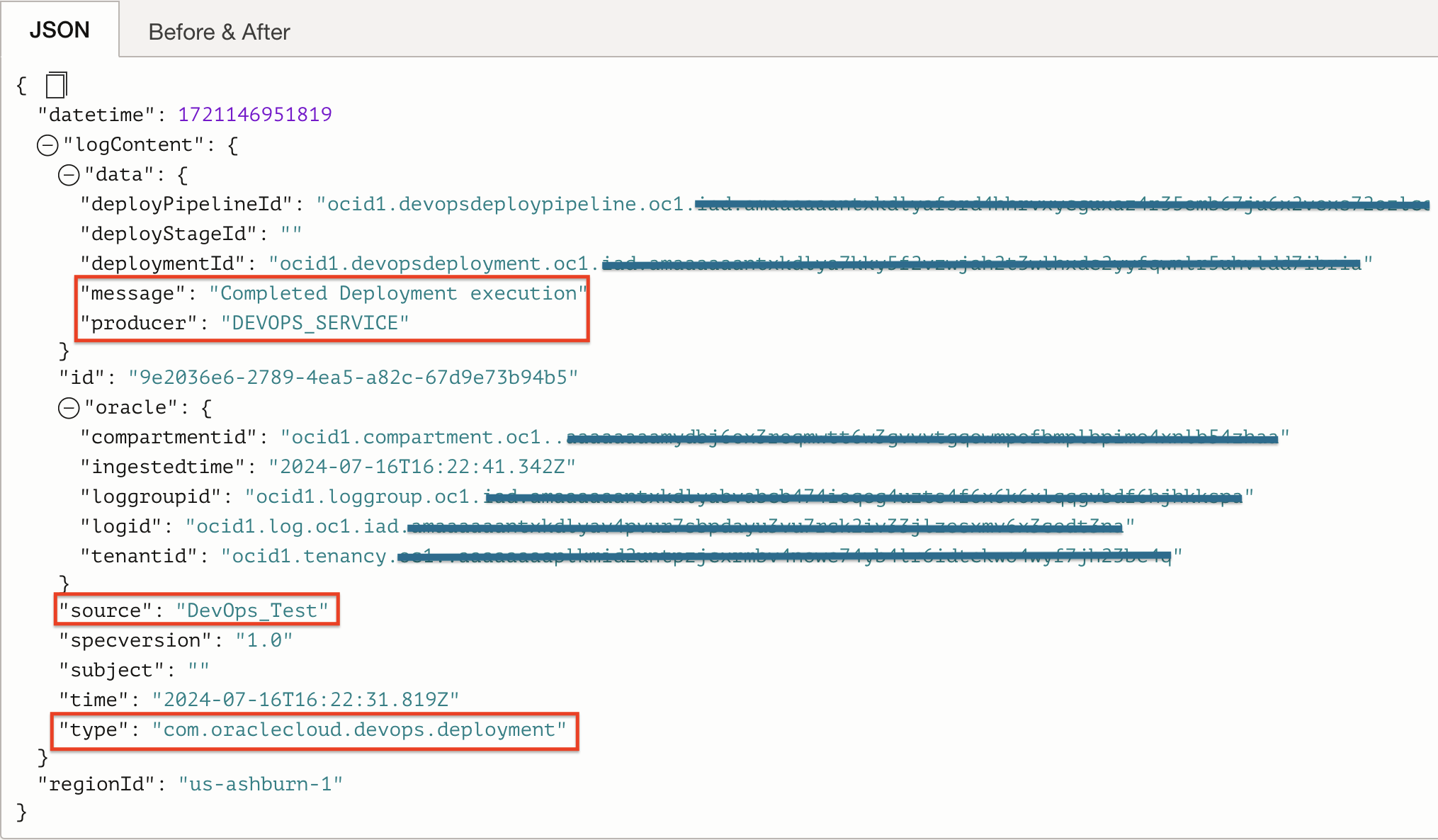 sample deployment log