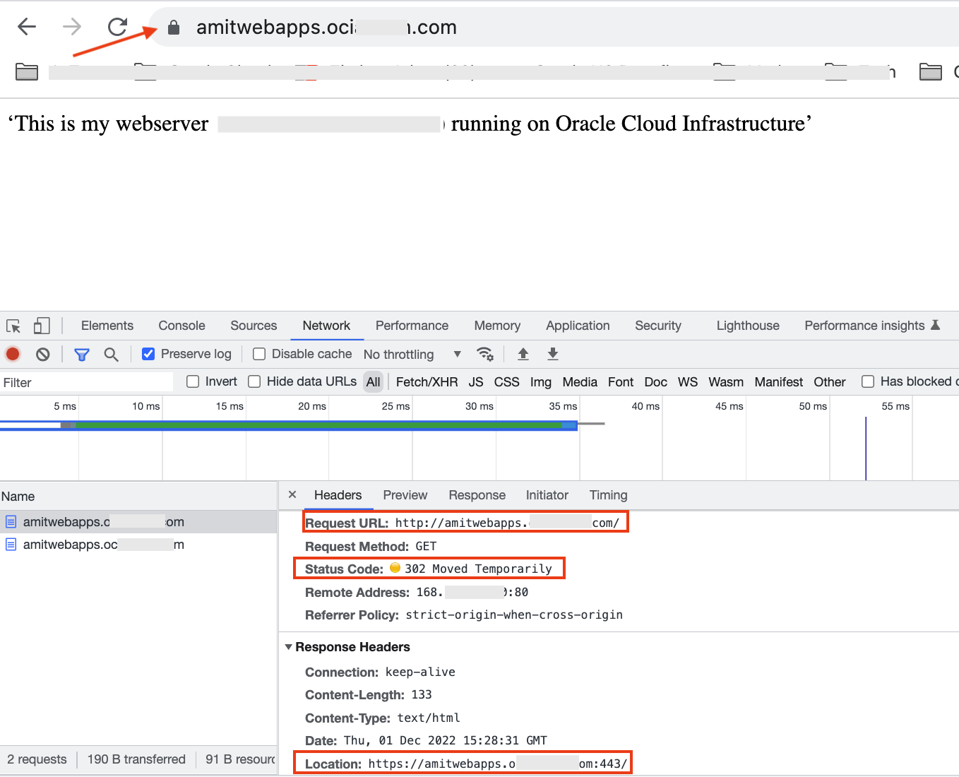Redirection from http to https
