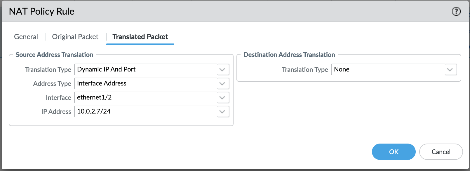SNAT Translated Packet