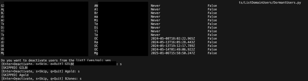 Options to Deactivate
