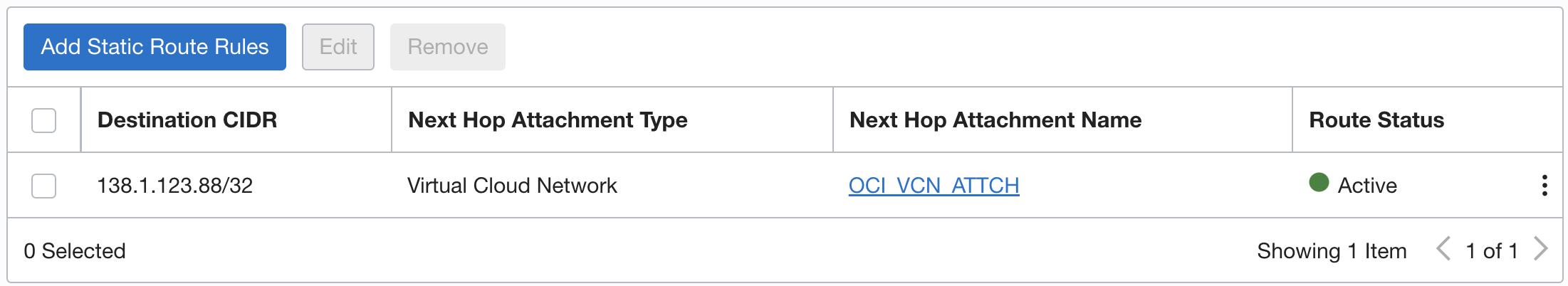 Static Route Configuration