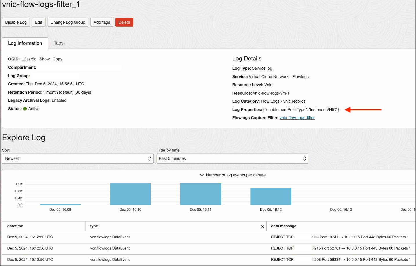 VFLE_FLOW_LOG_DATA_VNIC