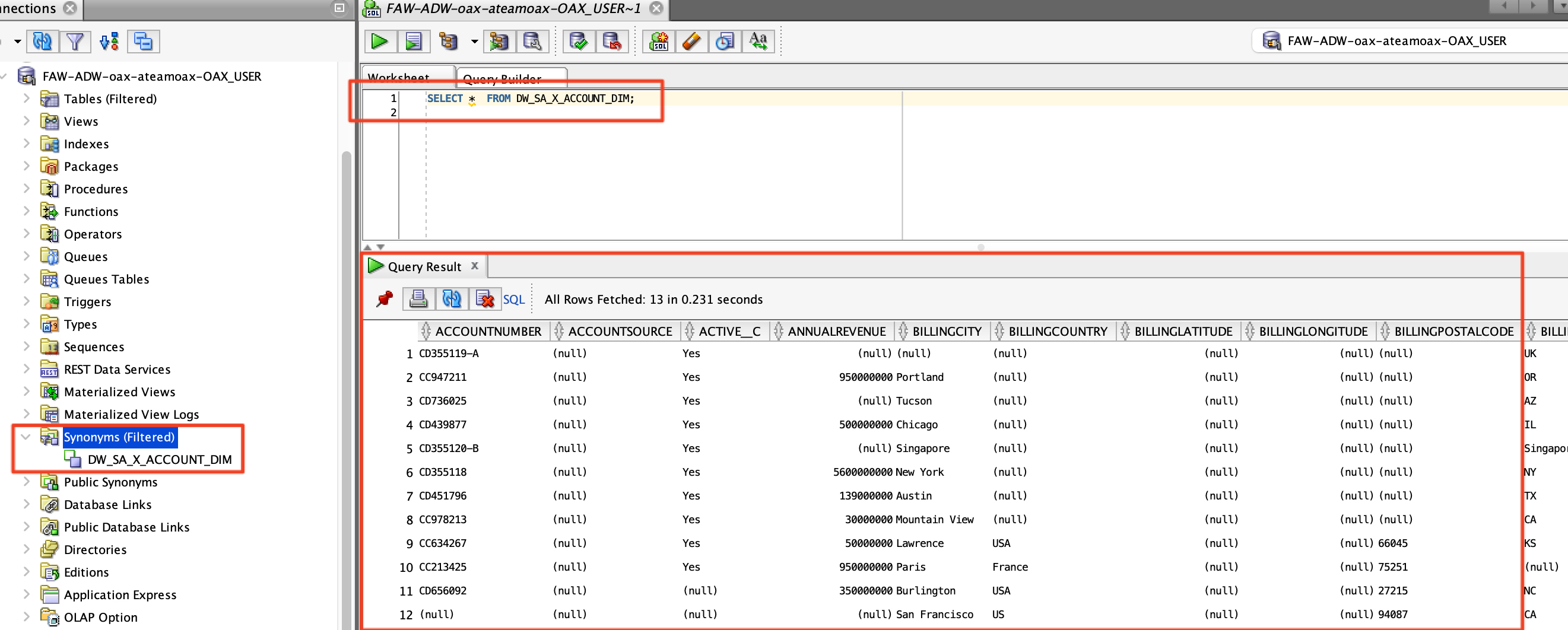 VM-707-22-AccountDIM in SQL Dev