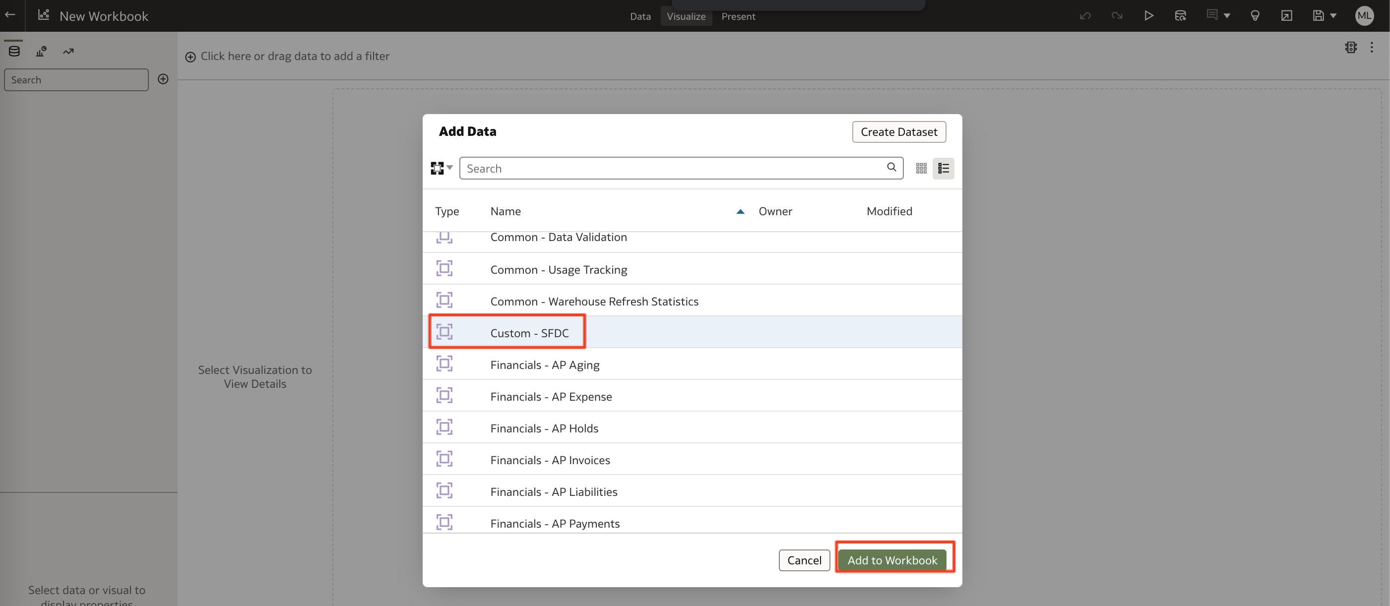 VM-707-51- Add SFDC to workbook