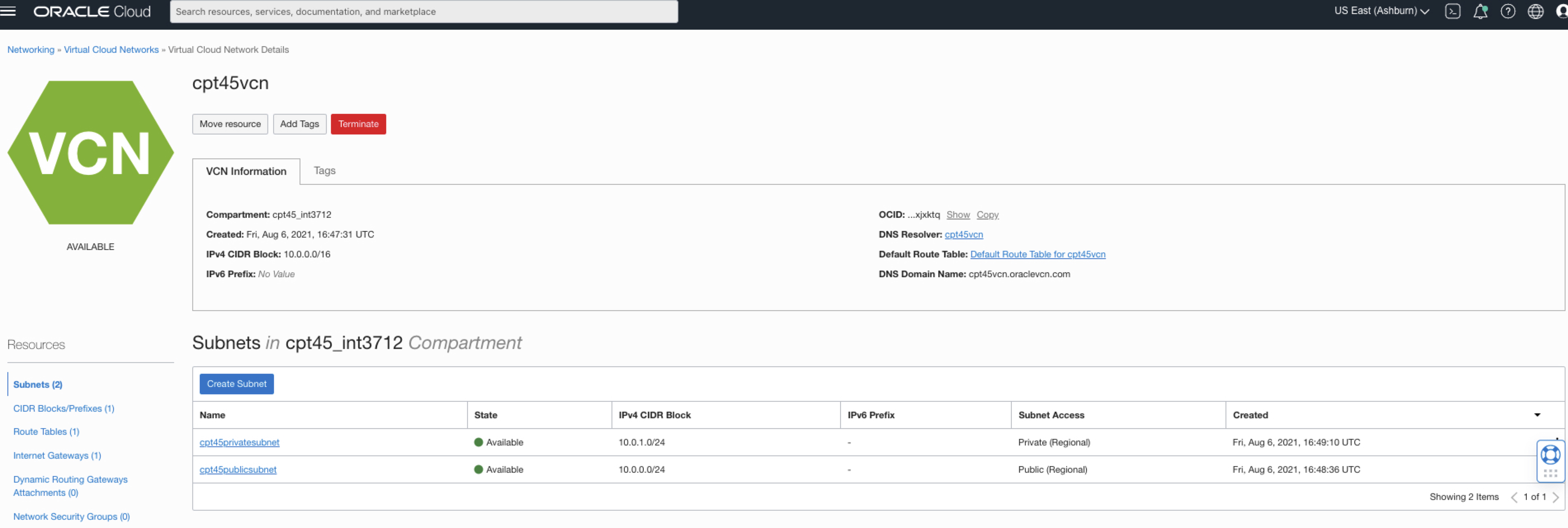 VM-727-01 - VNC and Subnets