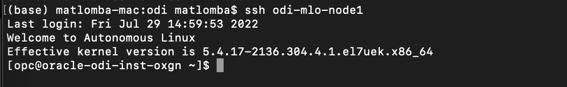 VM-727-06 - Test SSH ODI MP opc