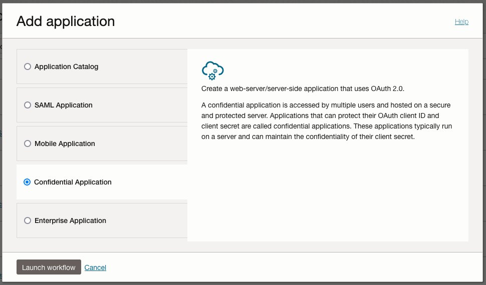 Add application selector