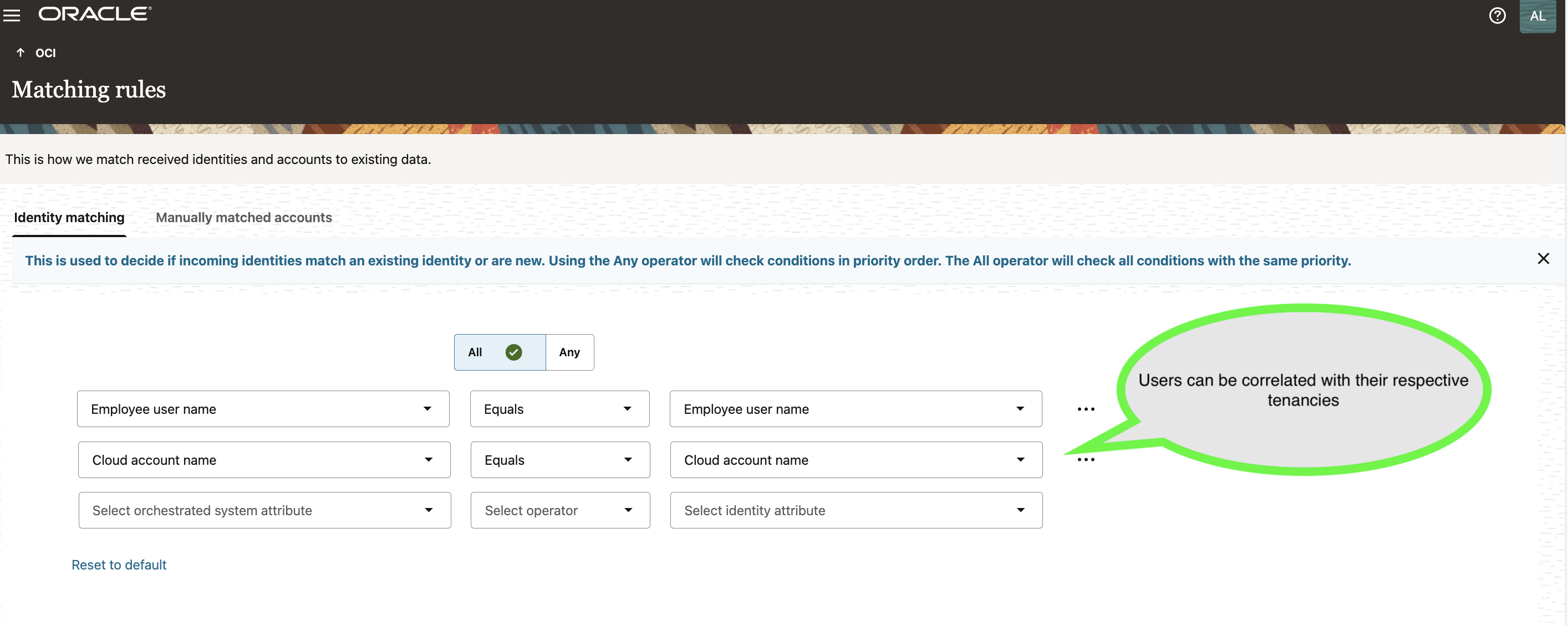 User correlation rule in access governance