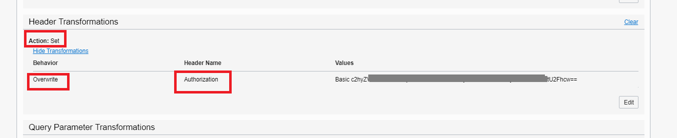 API request policy for basic auth header injection