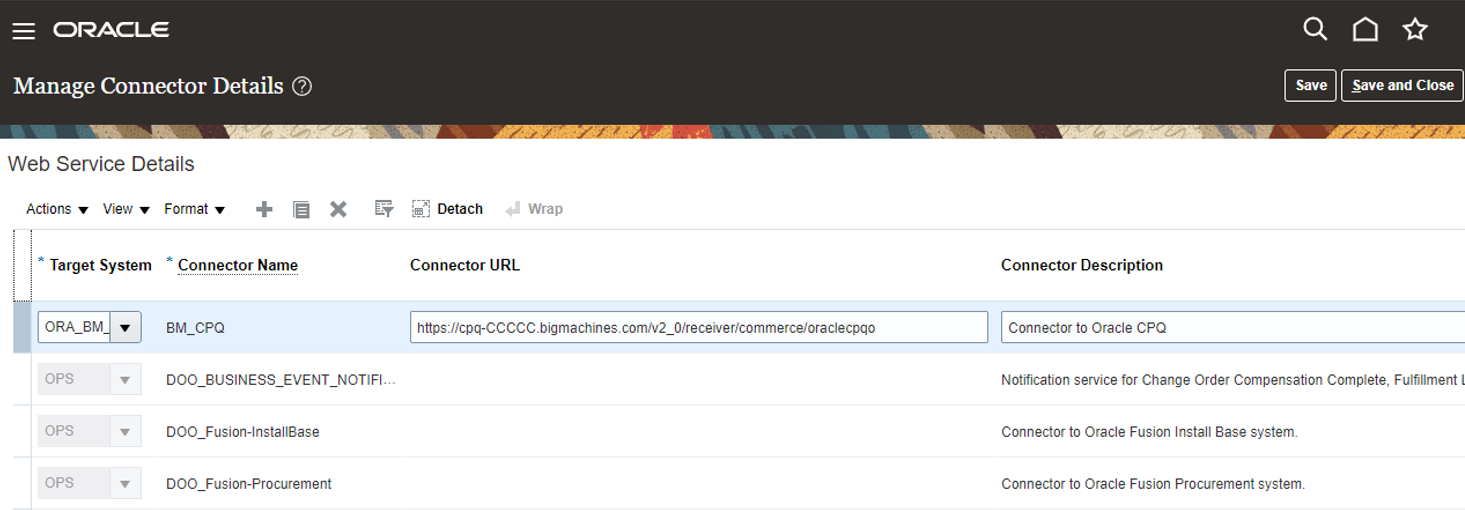 OM Connector details