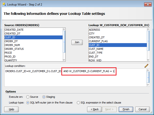 Customer Lookup - Current Flag Filter
