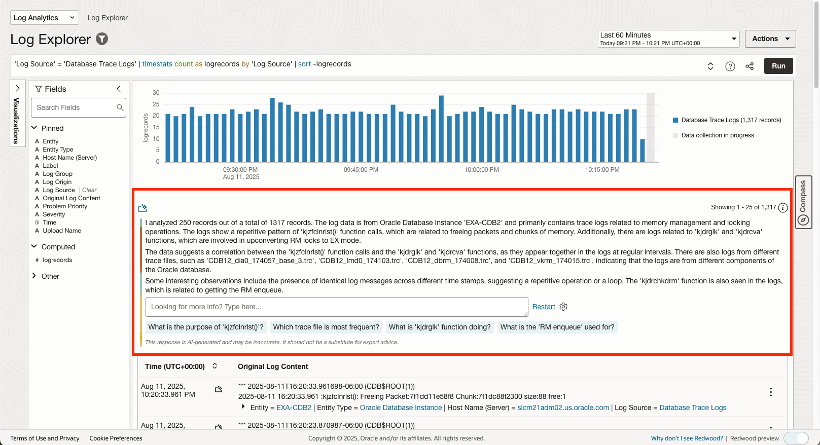 Multi-log Explain - "Analyzing Oracle Database Trace Logs: Memory Management, RM Locks, and Anomalies"