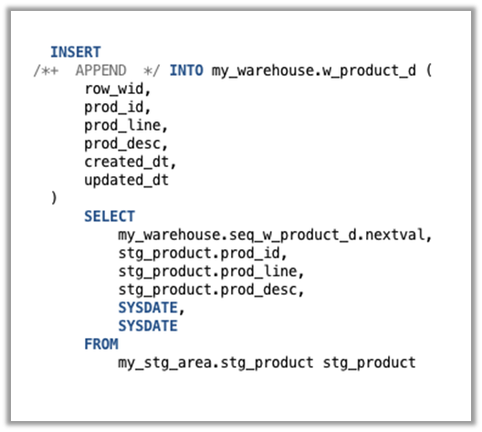 Figure 2 - Initial Data Load of a Dimension Table