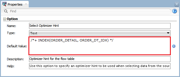 Figure 7 - Knowledge Module Option – Select Optimizer Hint