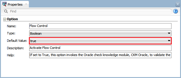 Figure 9 - Knowledge Module Option – Flow Control