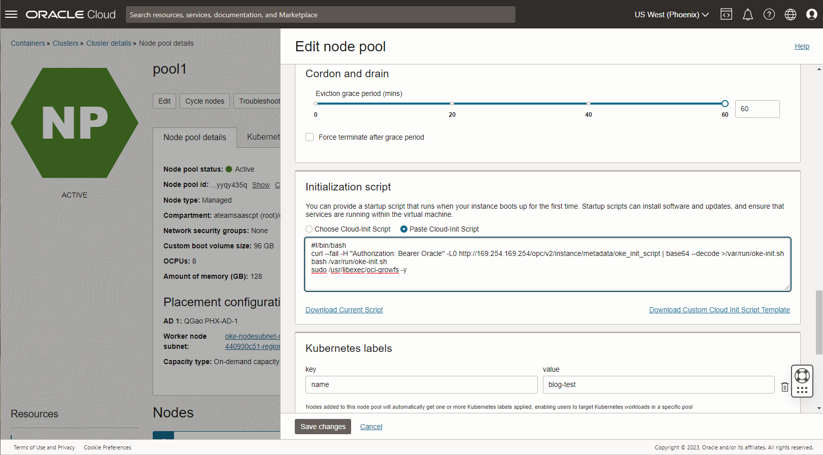 init script update for node pool