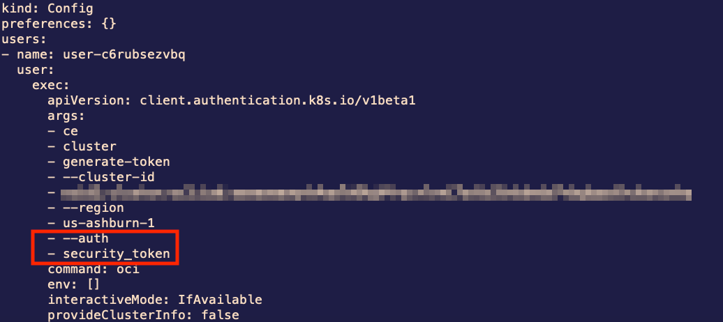 Kubeconfig Arguments