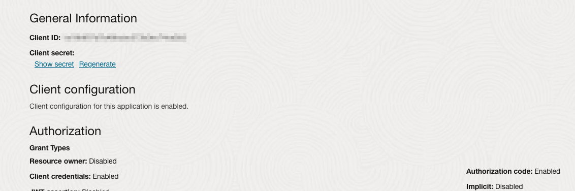 App OAuth configurations