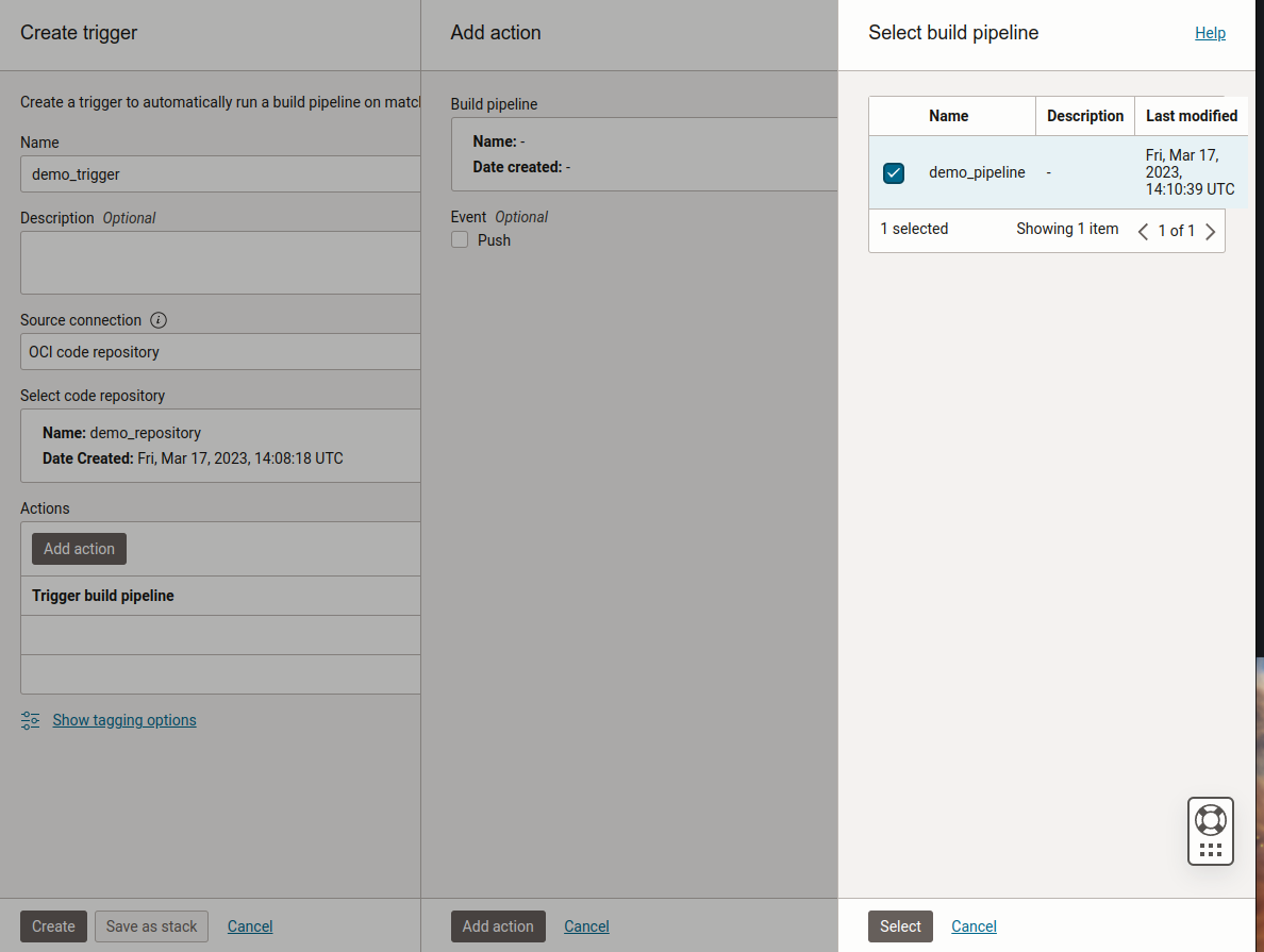 Adding an action to the trigger