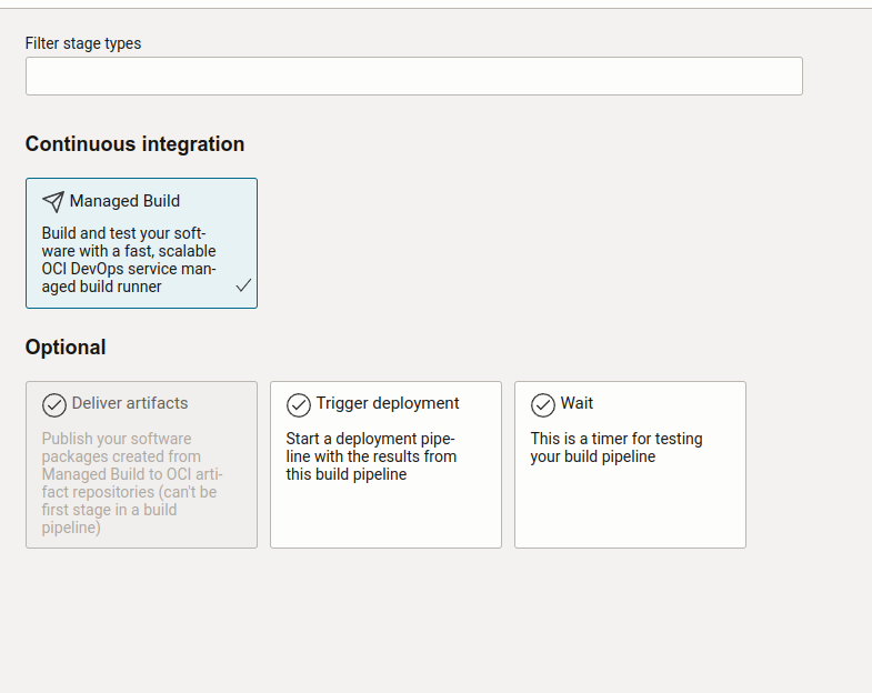 Use Managed Build as the build stage type