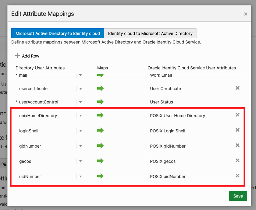 User Attribute Mappings