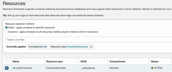 Resource Scheduler schedule