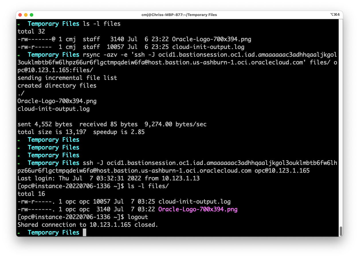 rsync via the bastion