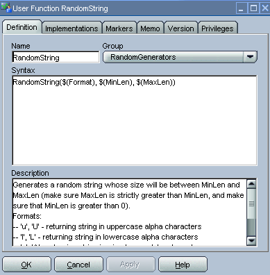User Function Syntax