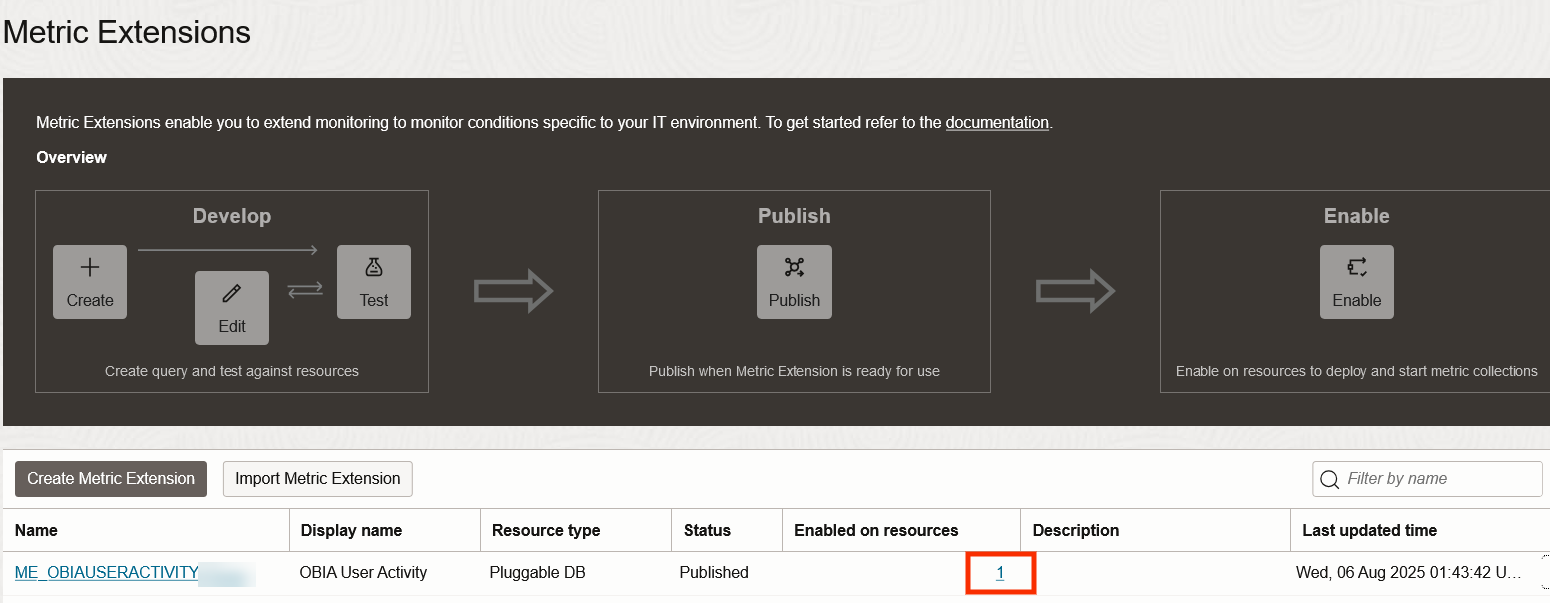 Create Metric Extension Continued