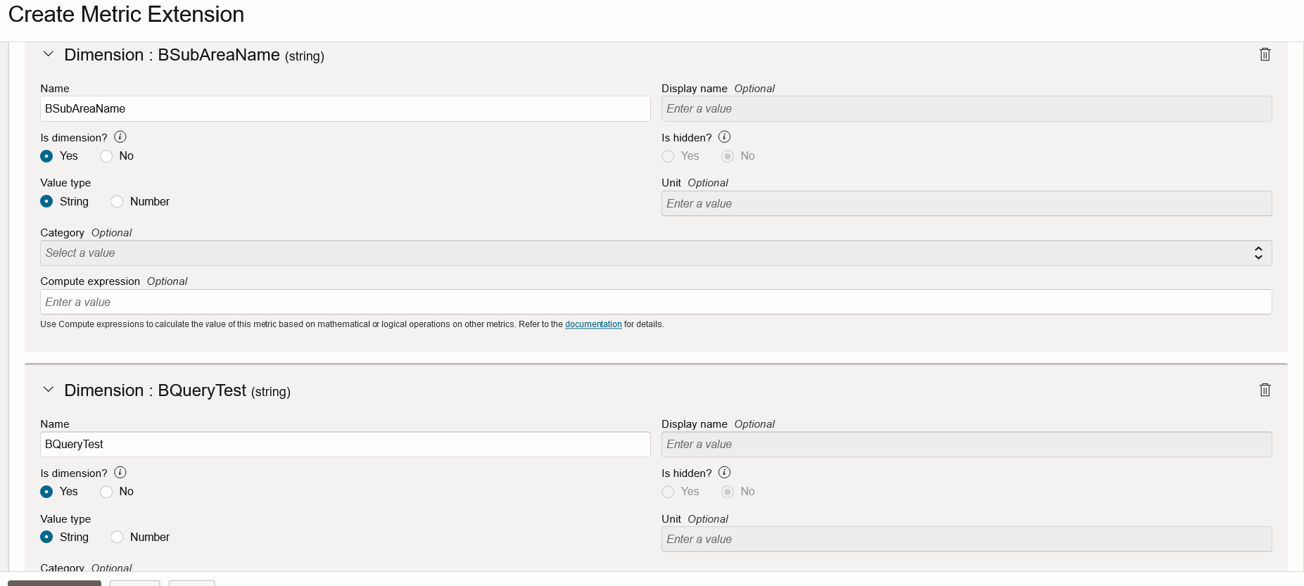 Create Metric Extension Continued