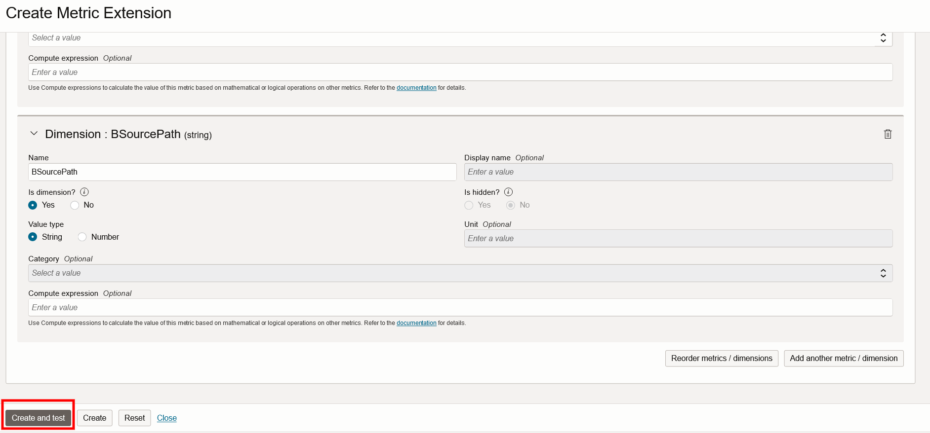 Create Metric Extension Continued