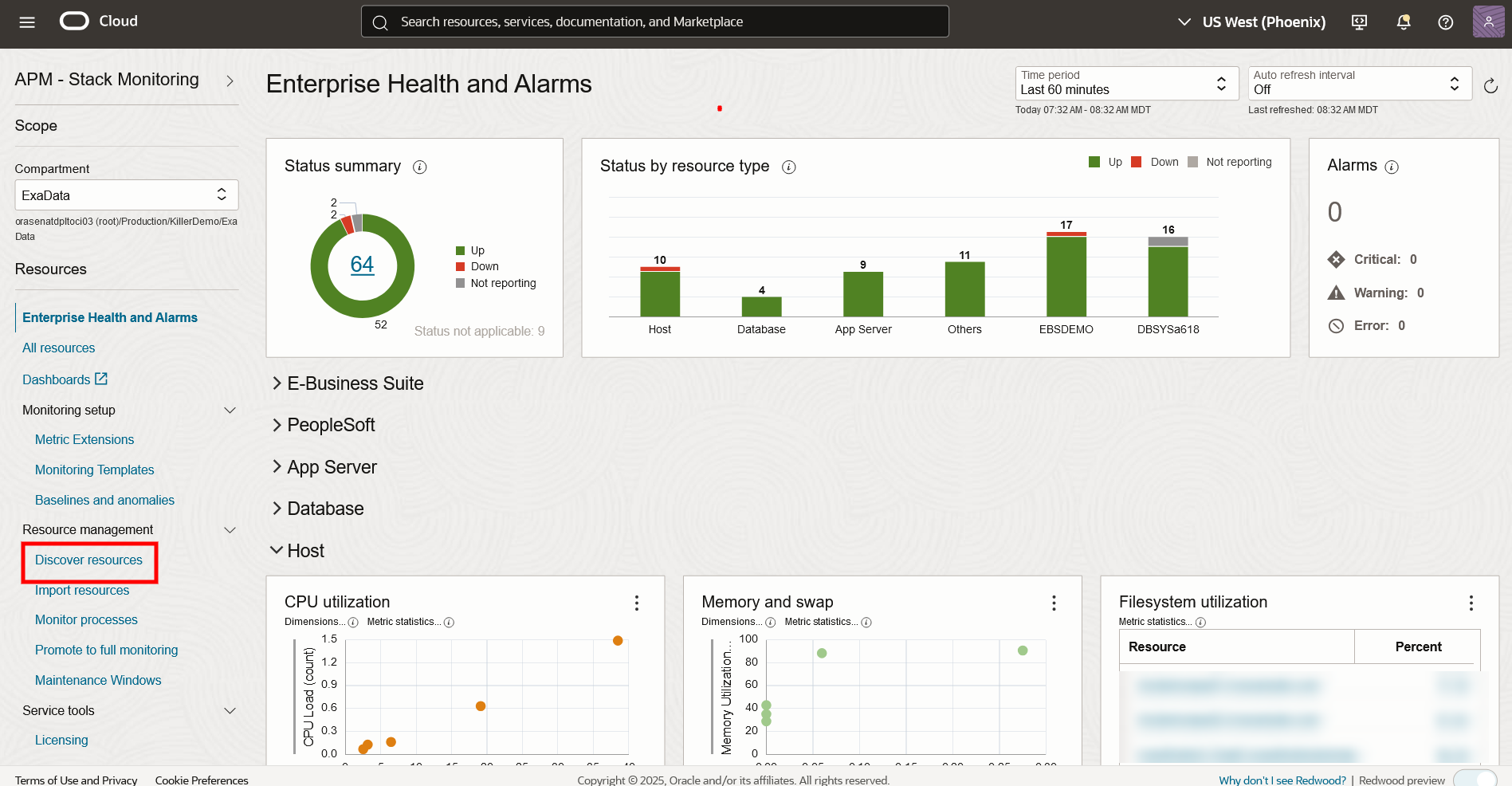 Stack Monitoring - Discover Resources