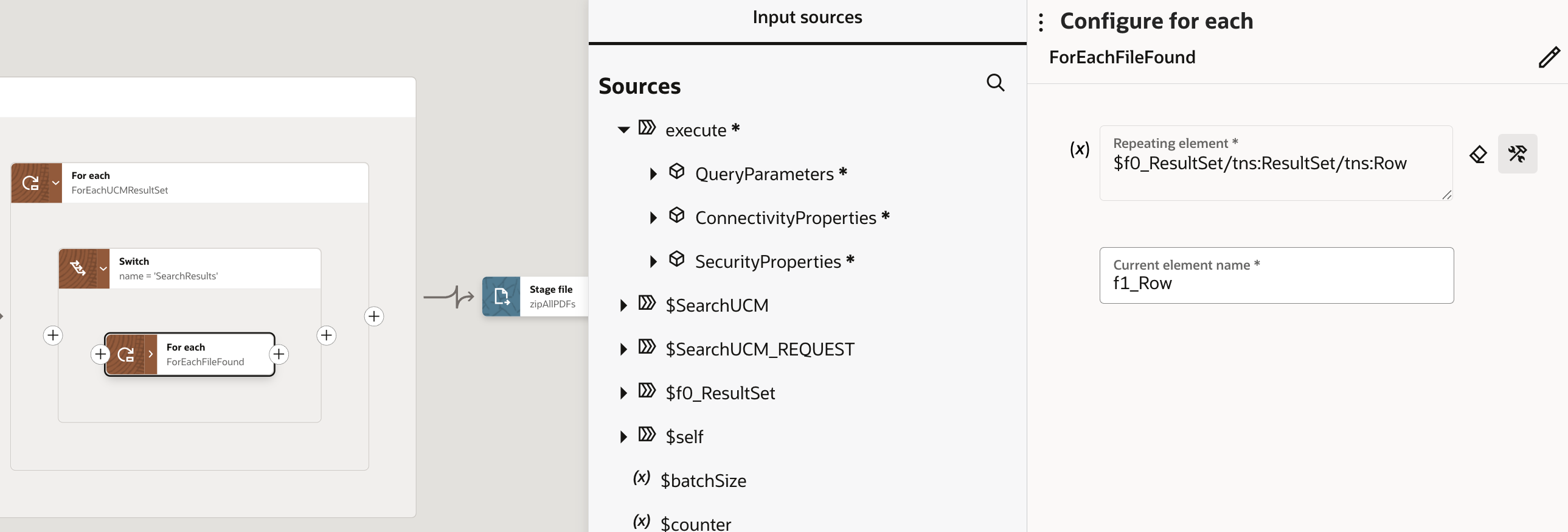 Definition of inner foreach loop