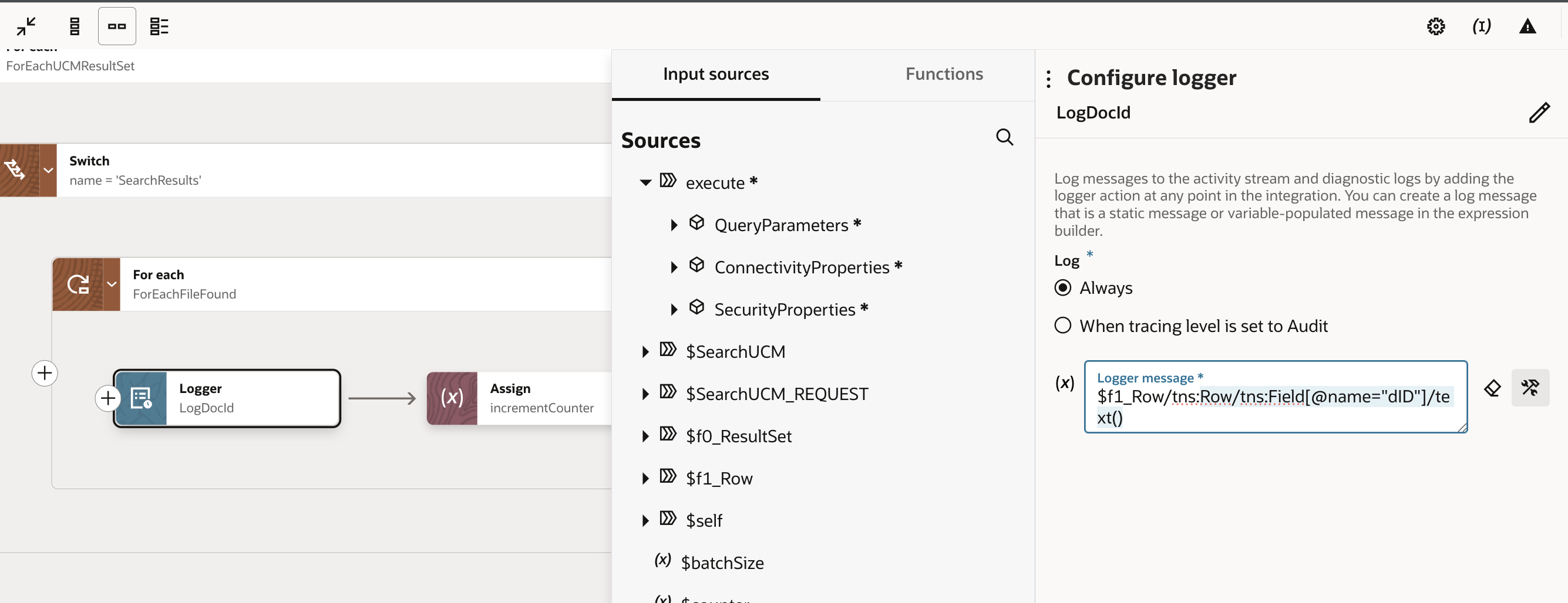 Logger definition for debugging
