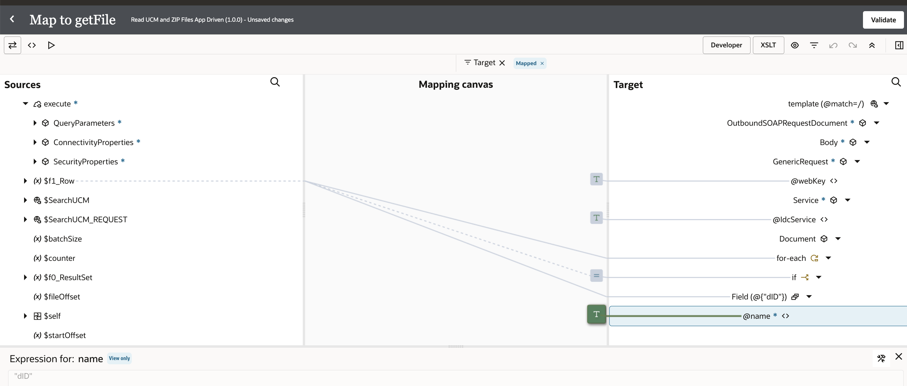 Mapping to retrieve file