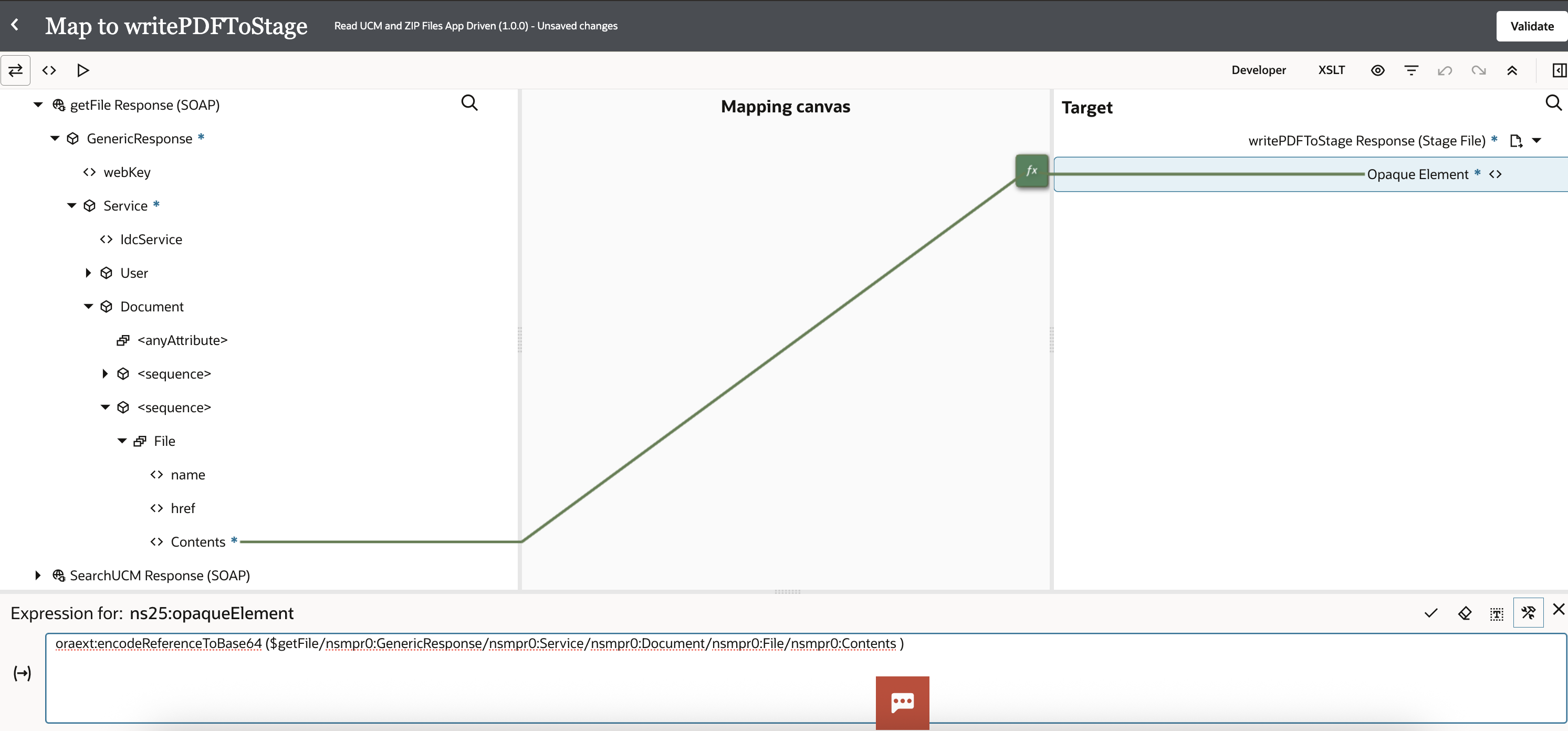 Mapping to stage the PDF file
